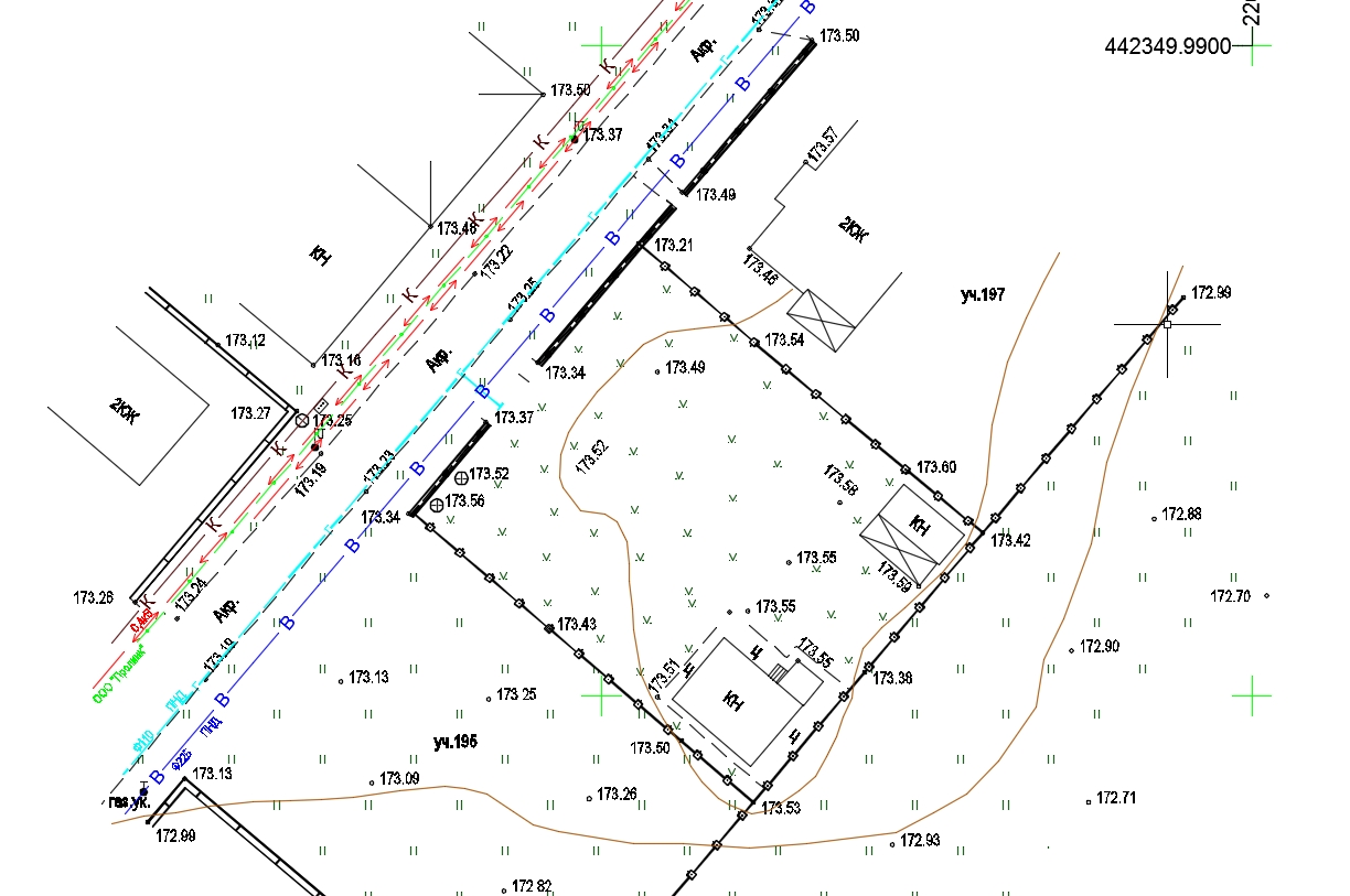 Топографическая карта земельного участка для газификации