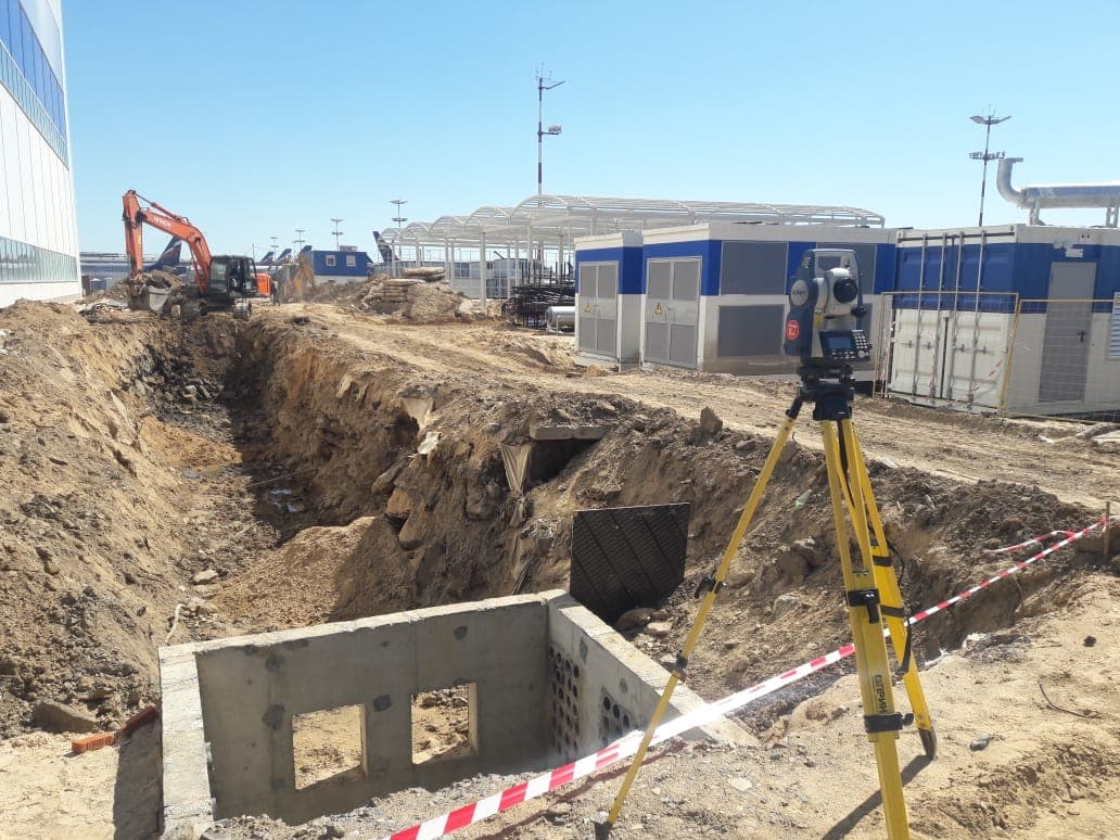Геодезическое сопровождения строительства на участке строительства внутриплощадочных сетей электроснабжения на территории Шереметьево